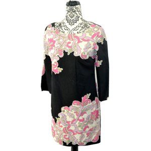 LILLY PULITZER Women's Shauna Tunic 3/4 Sleeve Dress SIZE 0 Black / Pink‎